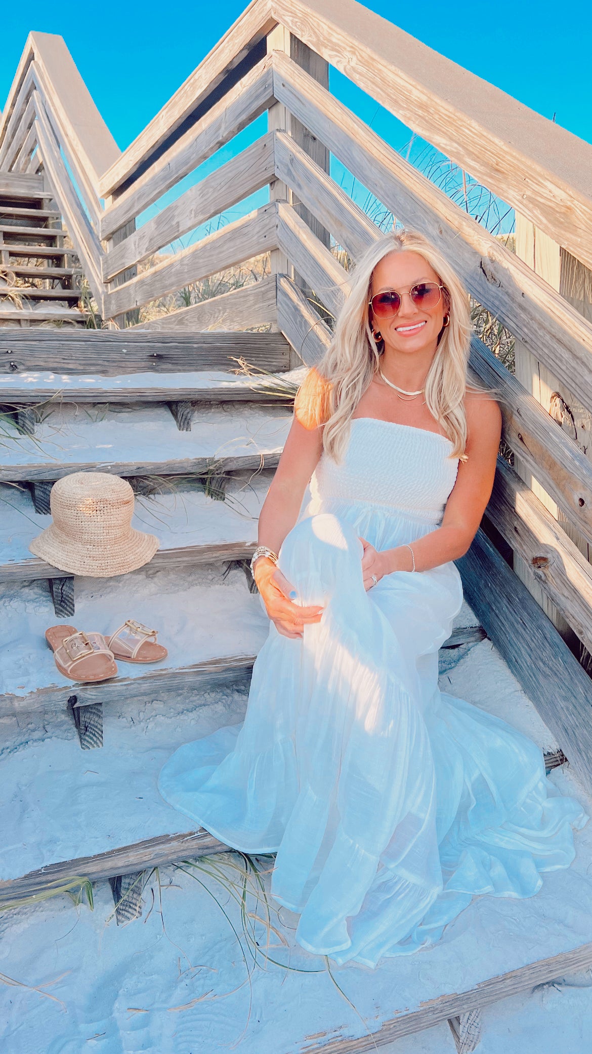 SUNSETS IN ALYS Maxi dress -WHITE