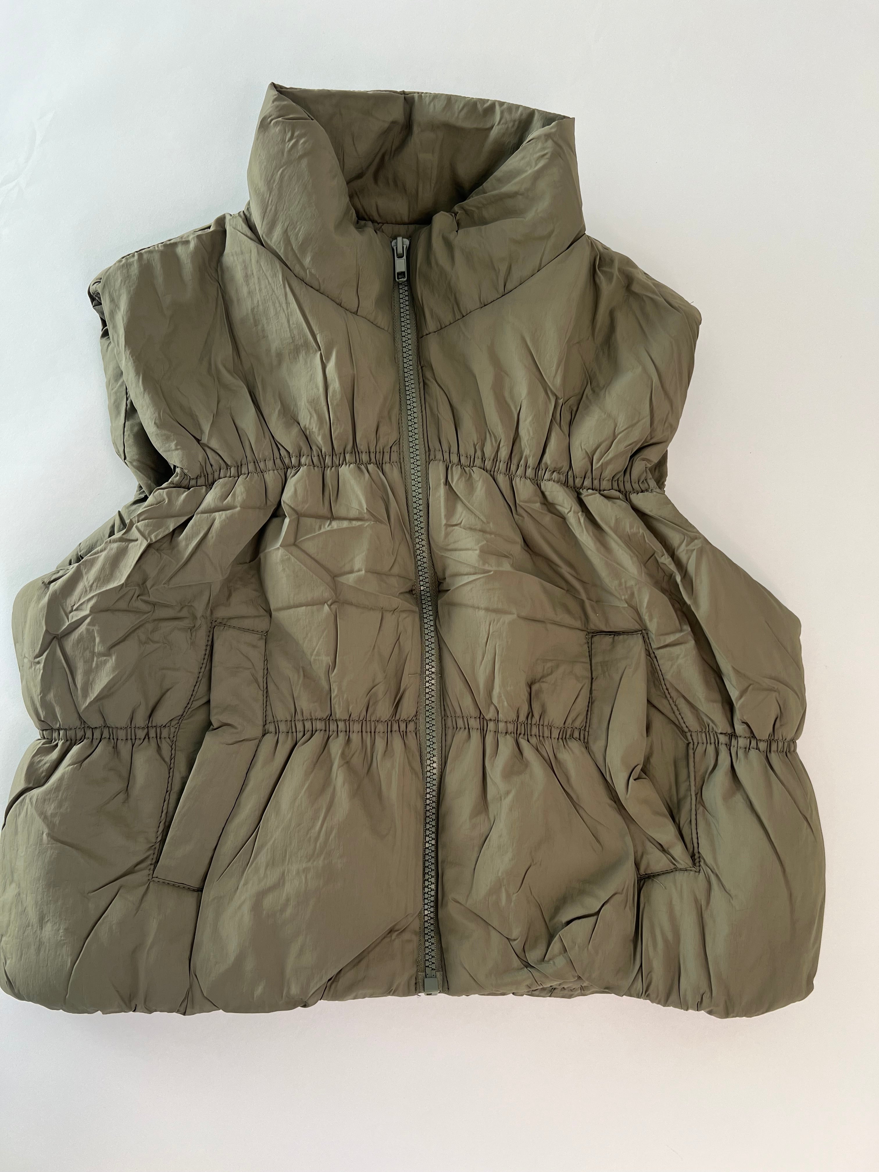 Olive puffer vest