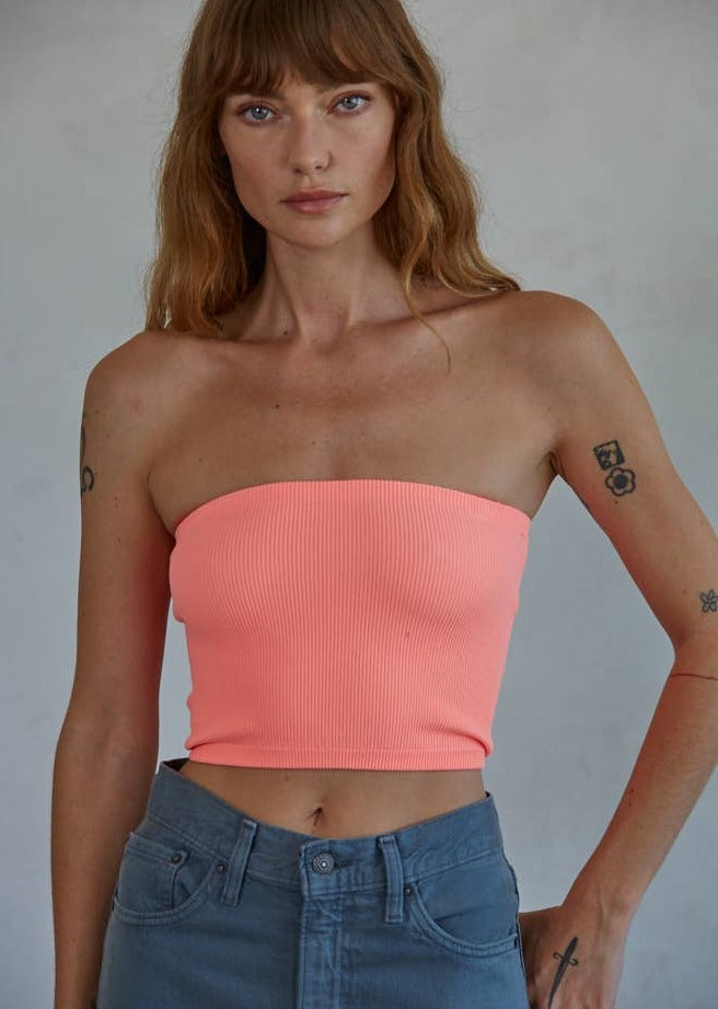 CALL ME MAYBE TUBE TOP-CORAL