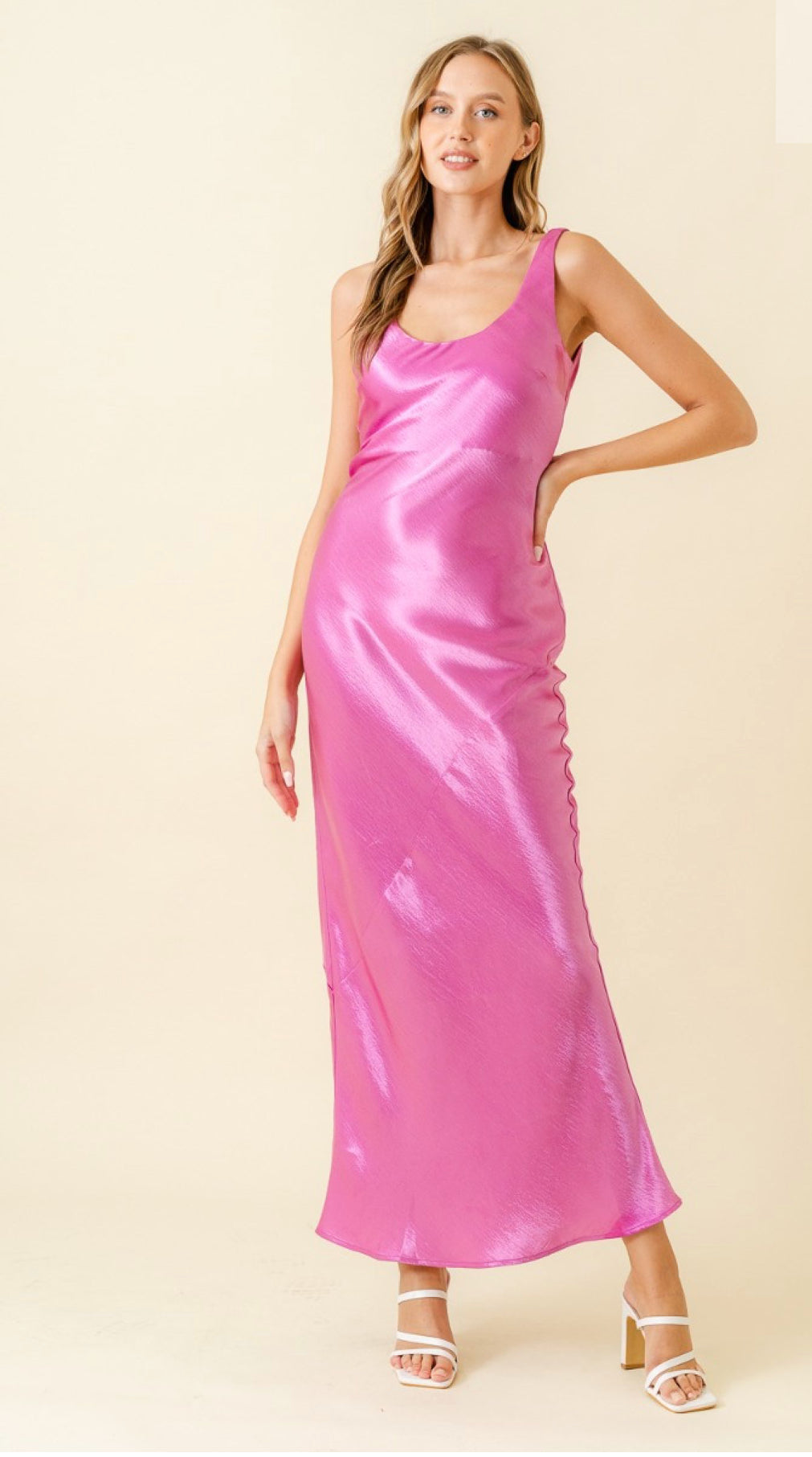 Best Dressed Satin open back maxi