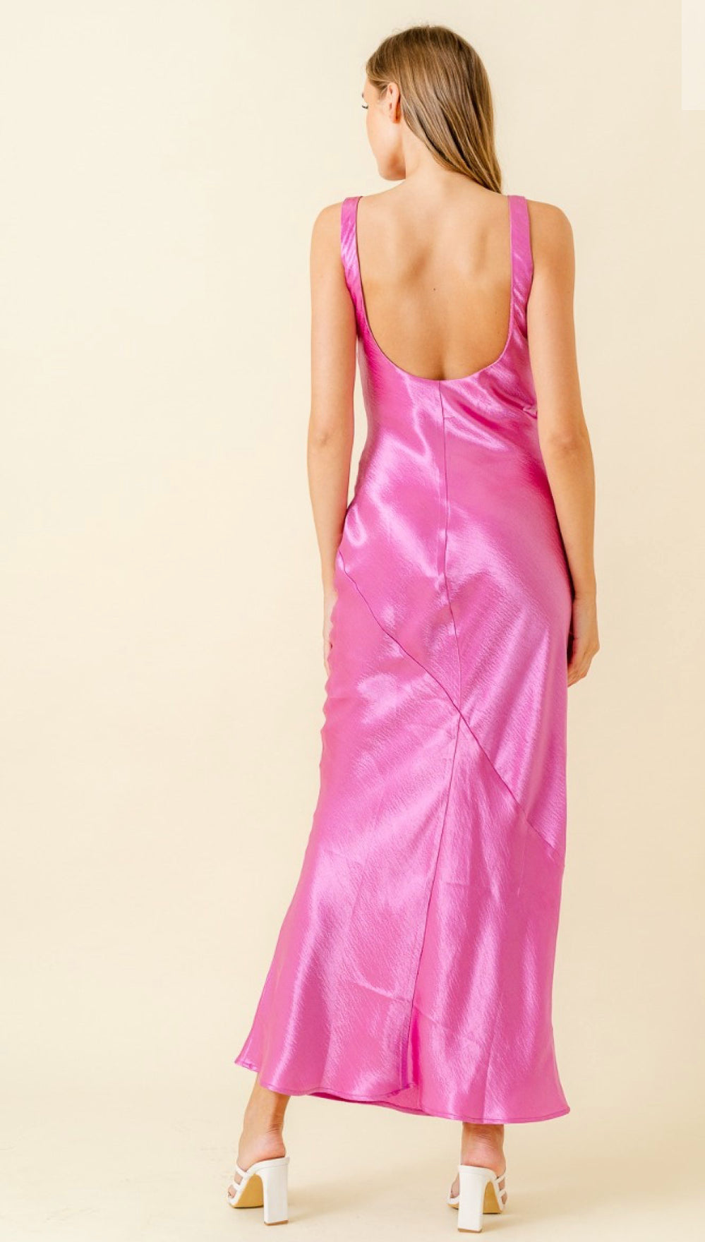 Best Dressed Satin open back maxi