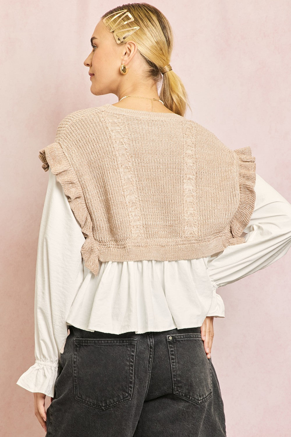 Ruffle Sweater Blouse top