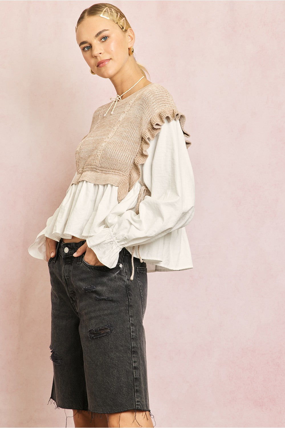 Ruffle Sweater Blouse top