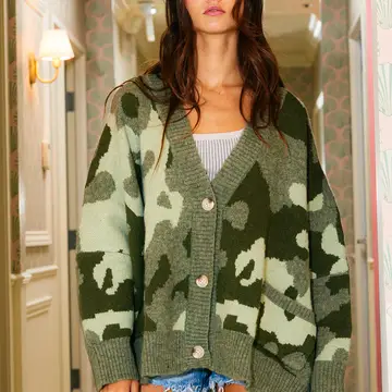 Oversized Camo sweater Green