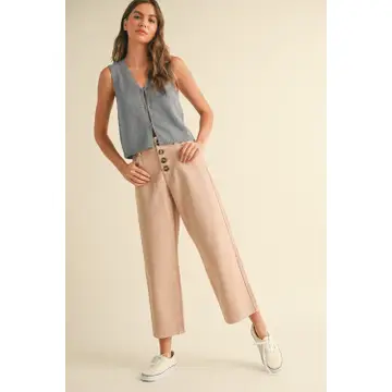 Sara Light weight knit tank blue