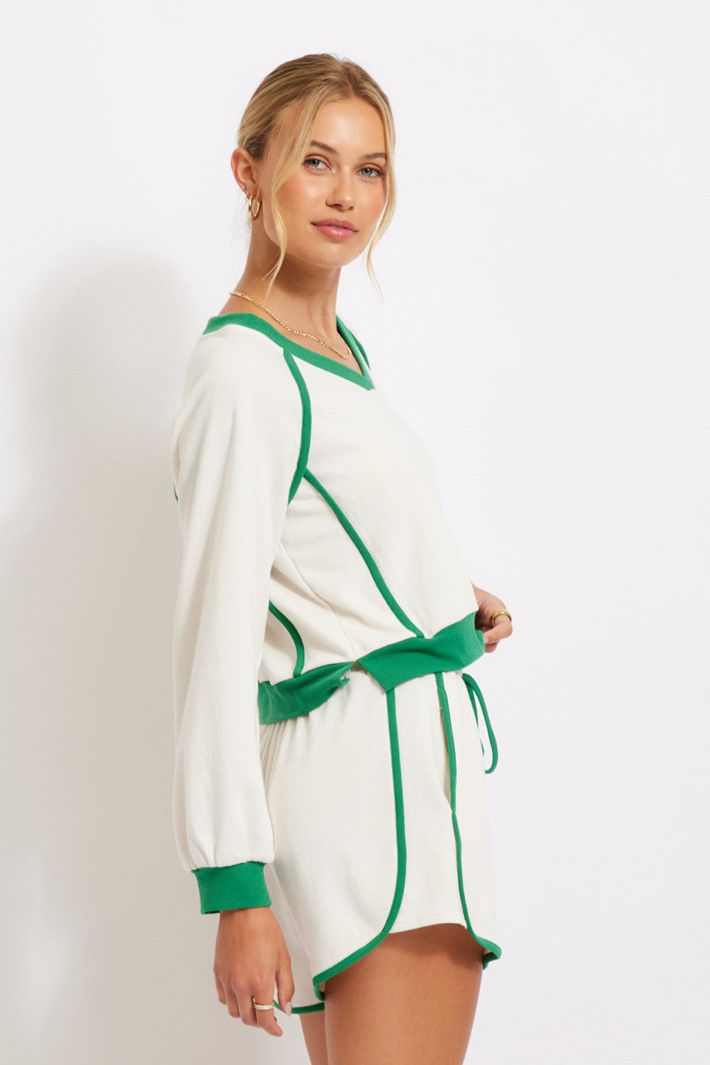 Vintage sweat set - ivory/green