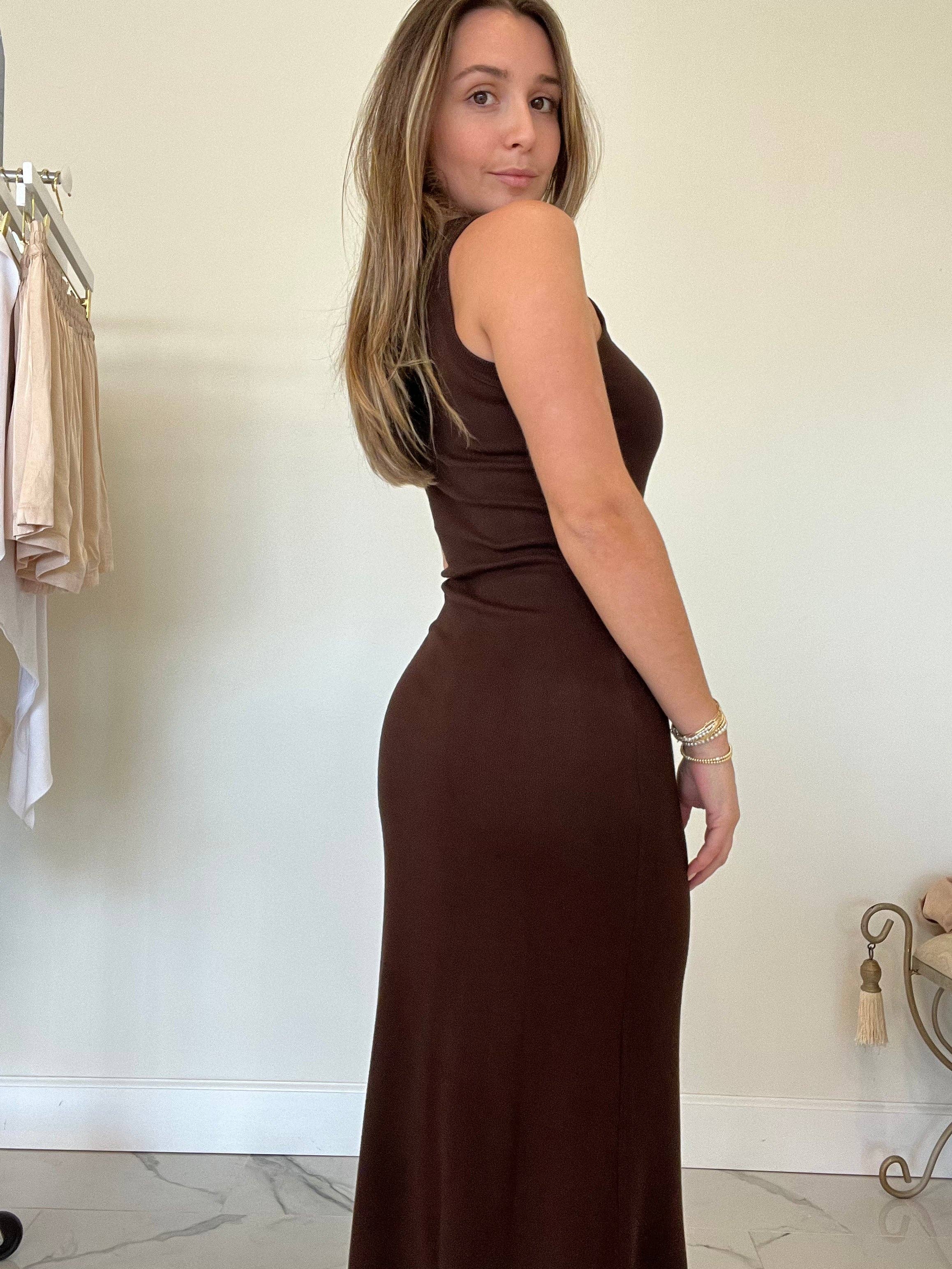 Simone Dress-chocolate