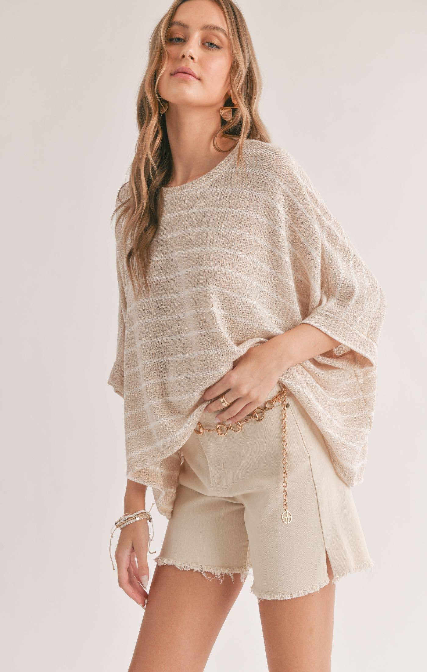 COAST TO COAST Striped Oversized Top