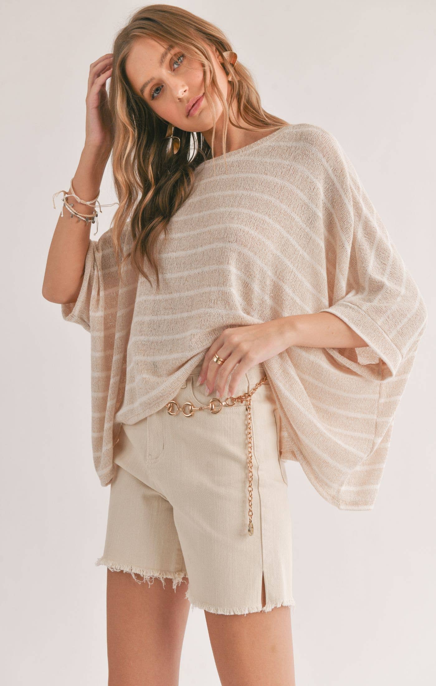 COAST TO COAST Striped Oversized Top