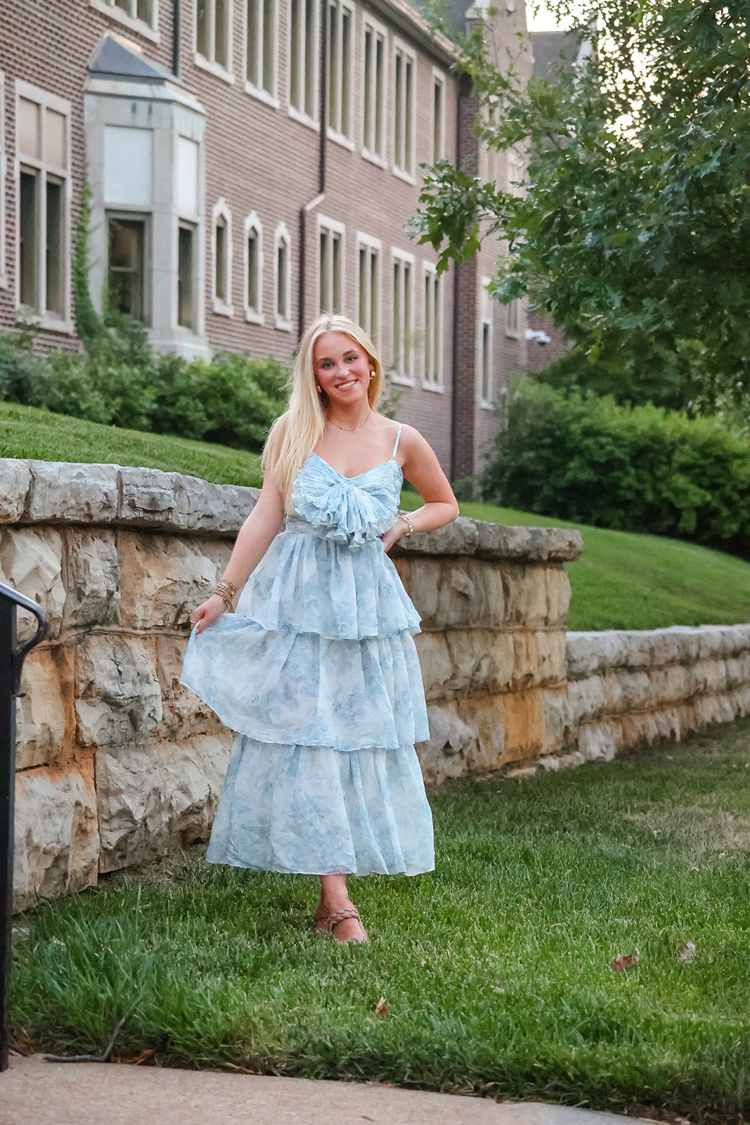 Carly Blue/white maxi dress