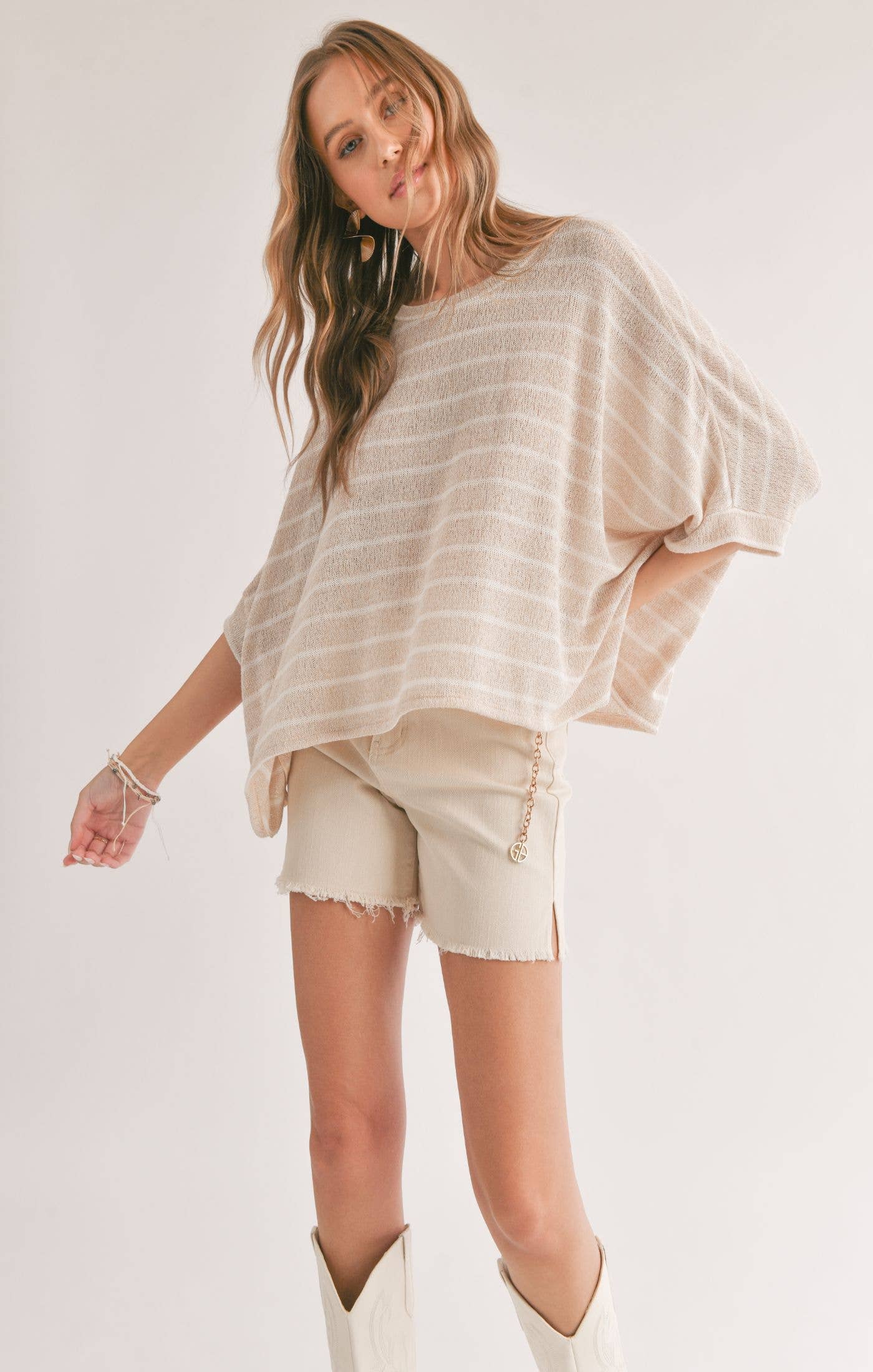 COAST TO COAST Striped Oversized Top