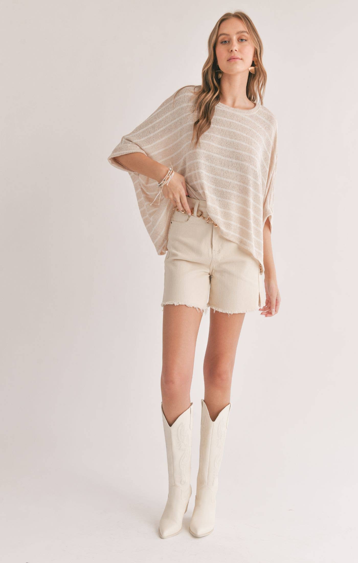 COAST TO COAST Striped Oversized Top