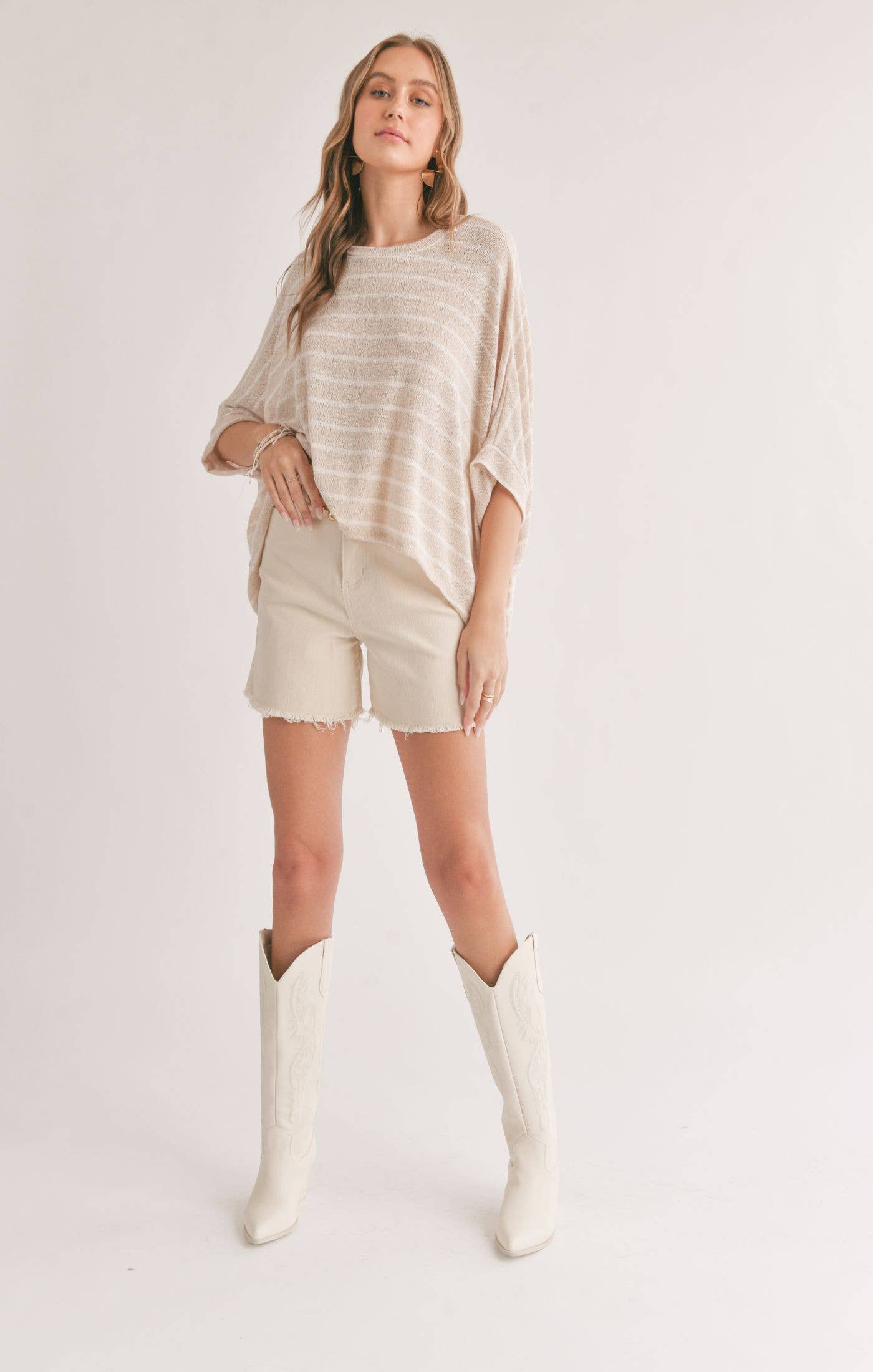 COAST TO COAST Striped Oversized Top