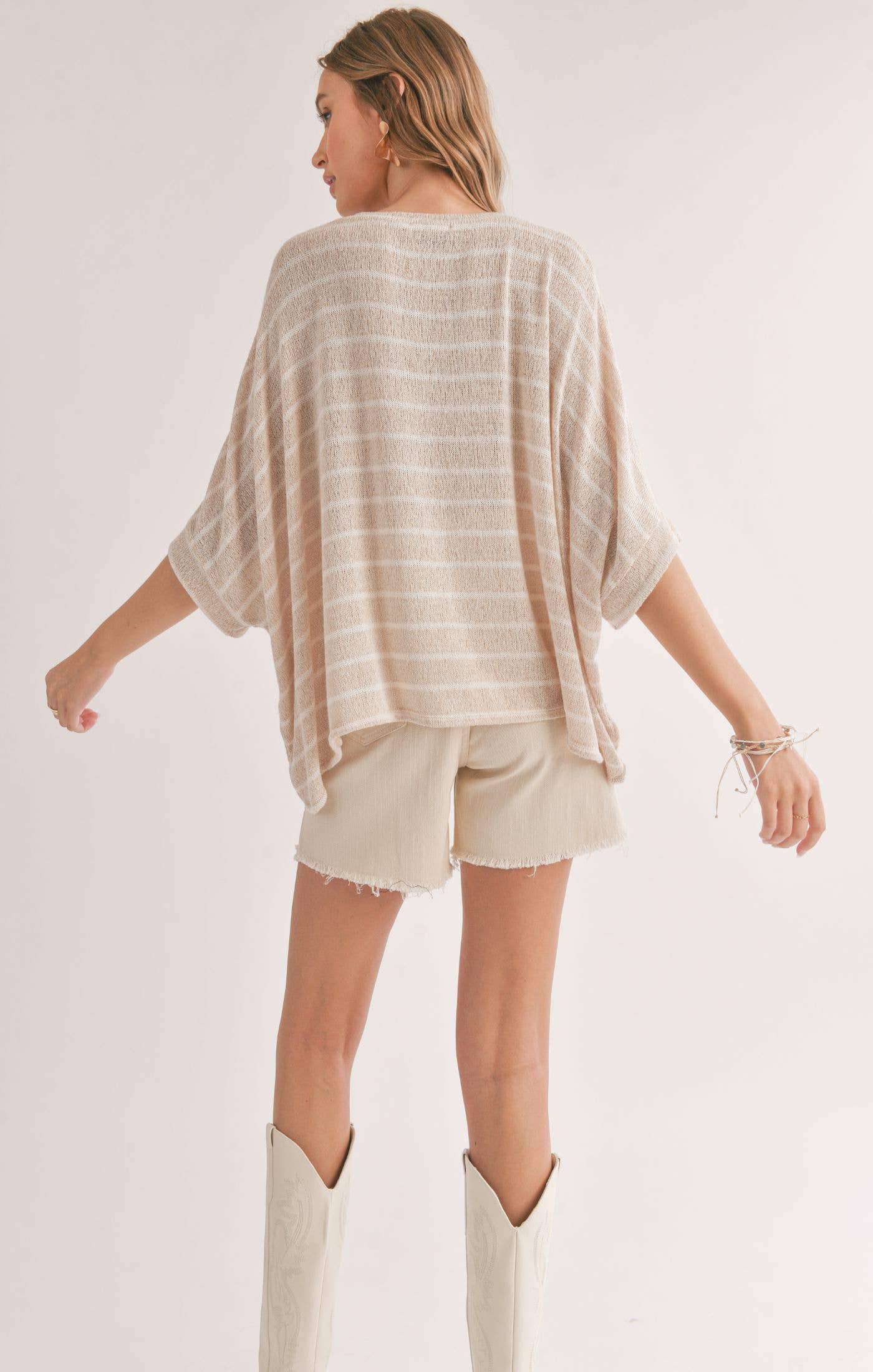 COAST TO COAST Striped Oversized Top