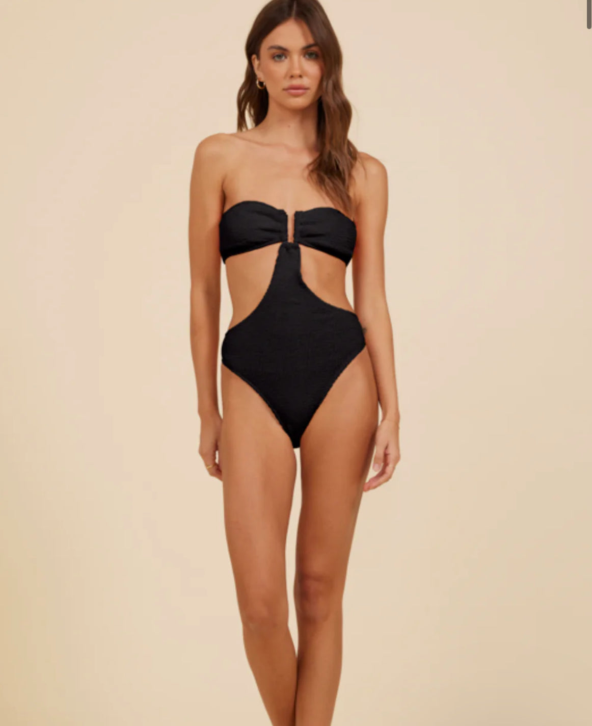 CAPRI Cut out one-piece Swimsuit-BLACK