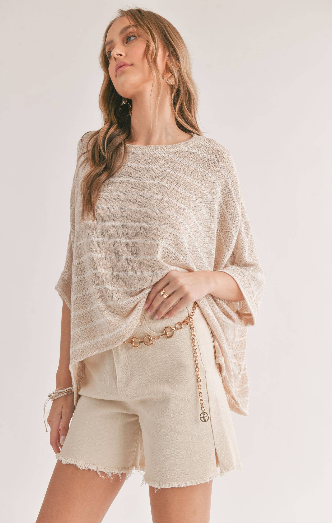 COAST TO COAST Striped Oversized Top