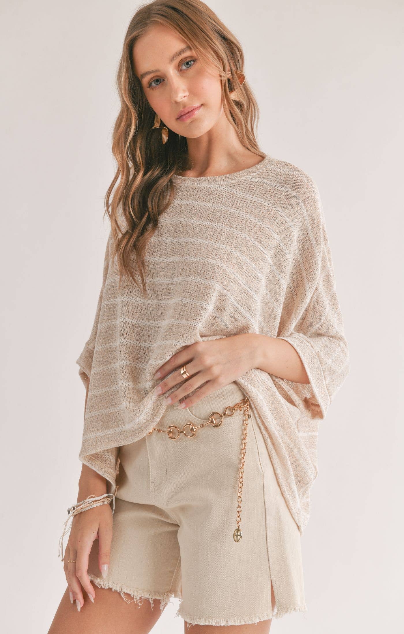 COAST TO COAST Striped Oversized Top