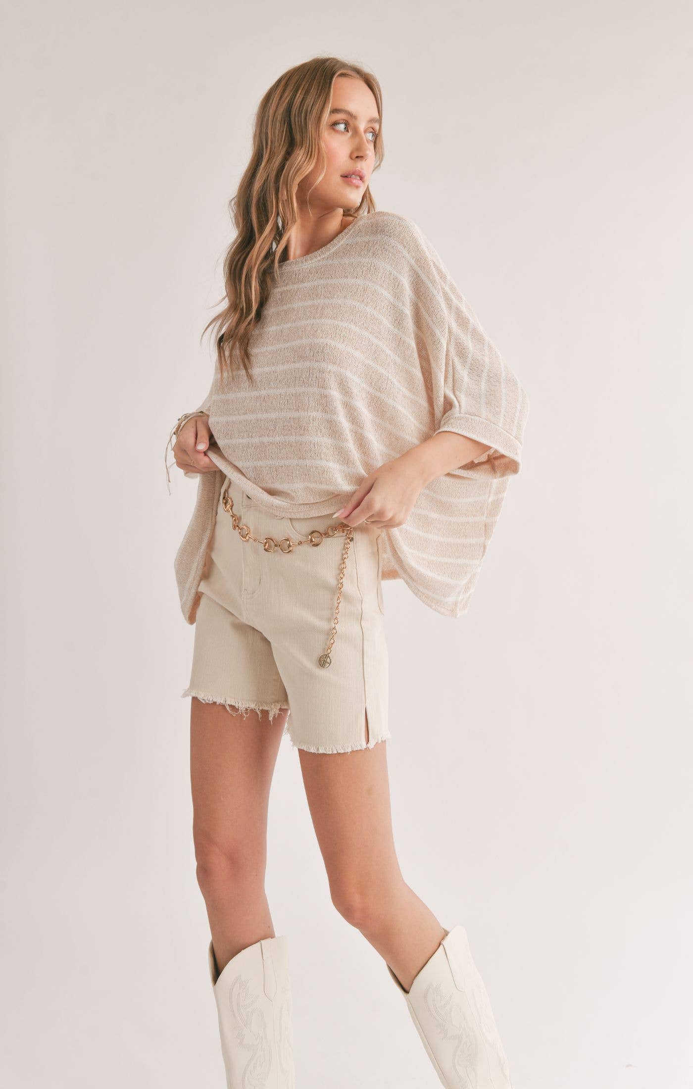 COAST TO COAST Striped Oversized Top