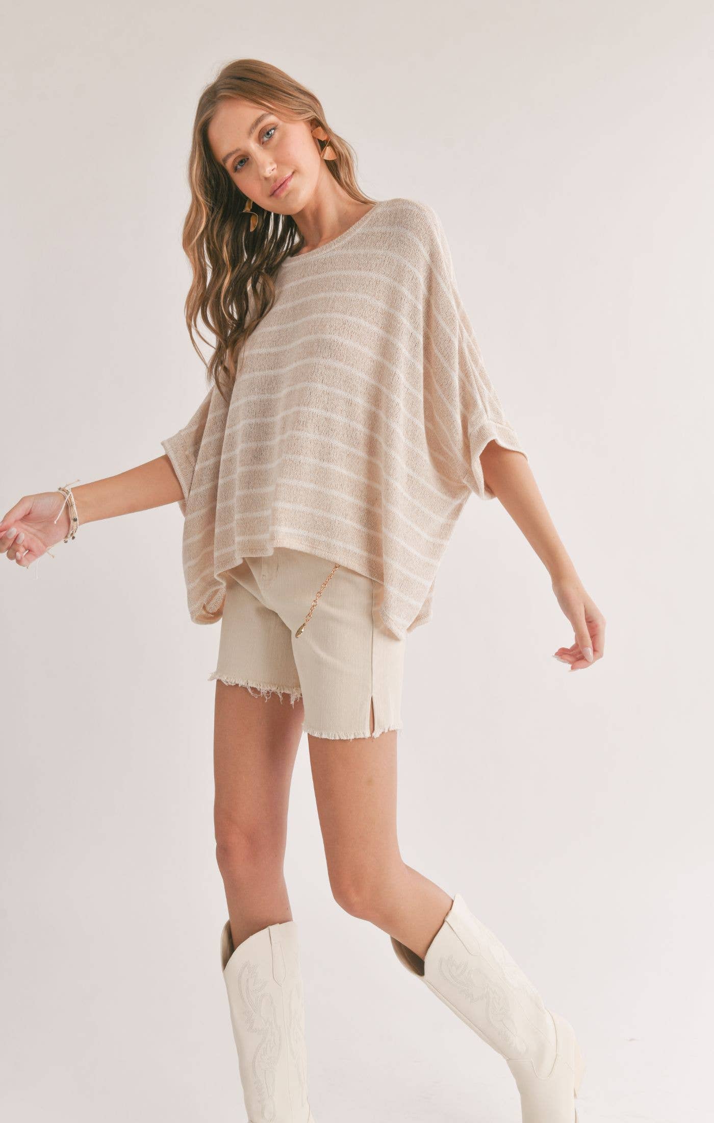 COAST TO COAST Striped Oversized Top