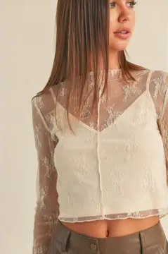 Lace Top-Ivory