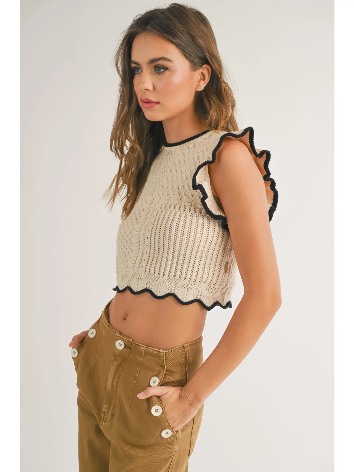 LAGUNA Ruffled detail top