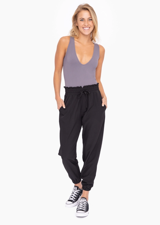 ZALEY High Waisted Joggers- Black