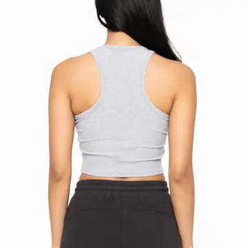 COTTON RIBBED  RACERBACK TANK-GREY